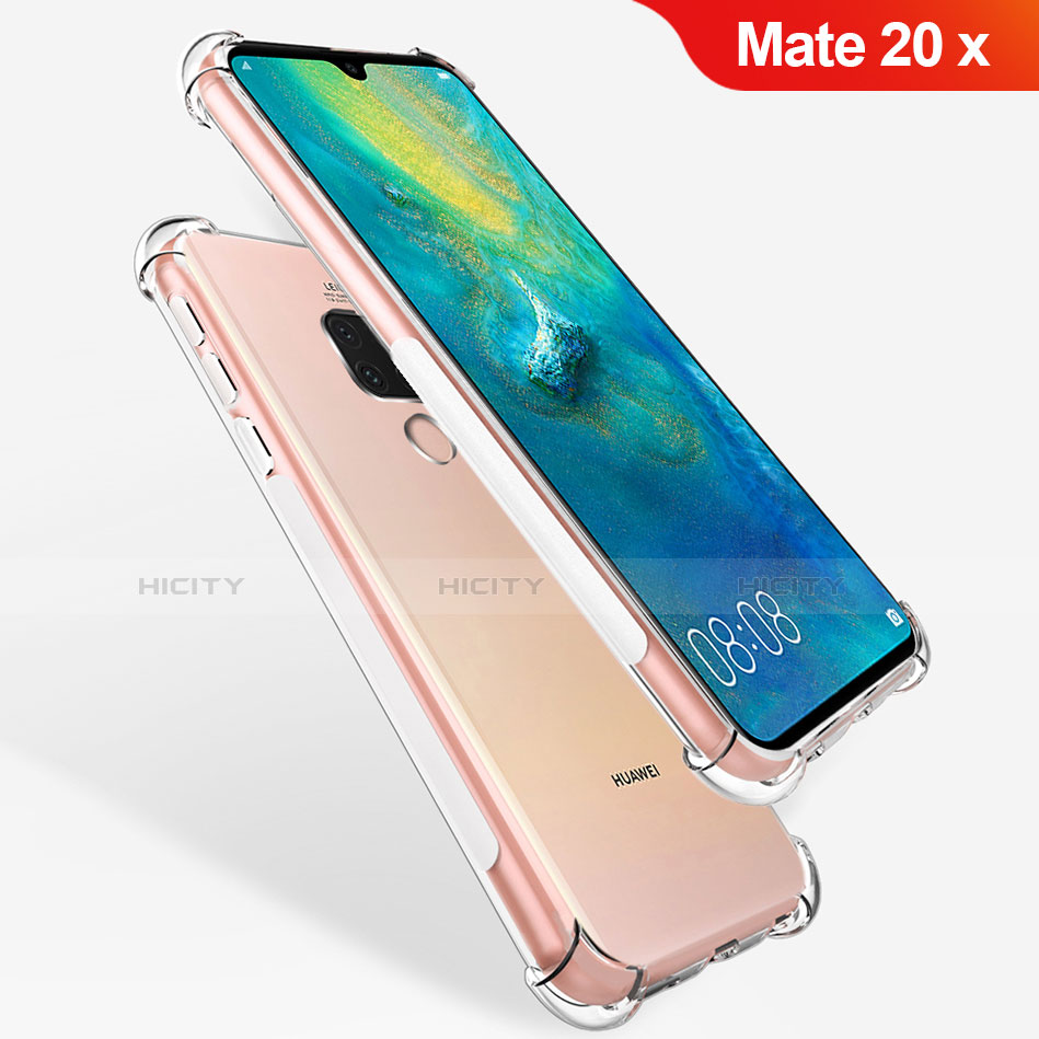 Custodia Silicone Trasparente Ultra Sottile Morbida T08 per Huawei Mate 20 X 5G Chiaro