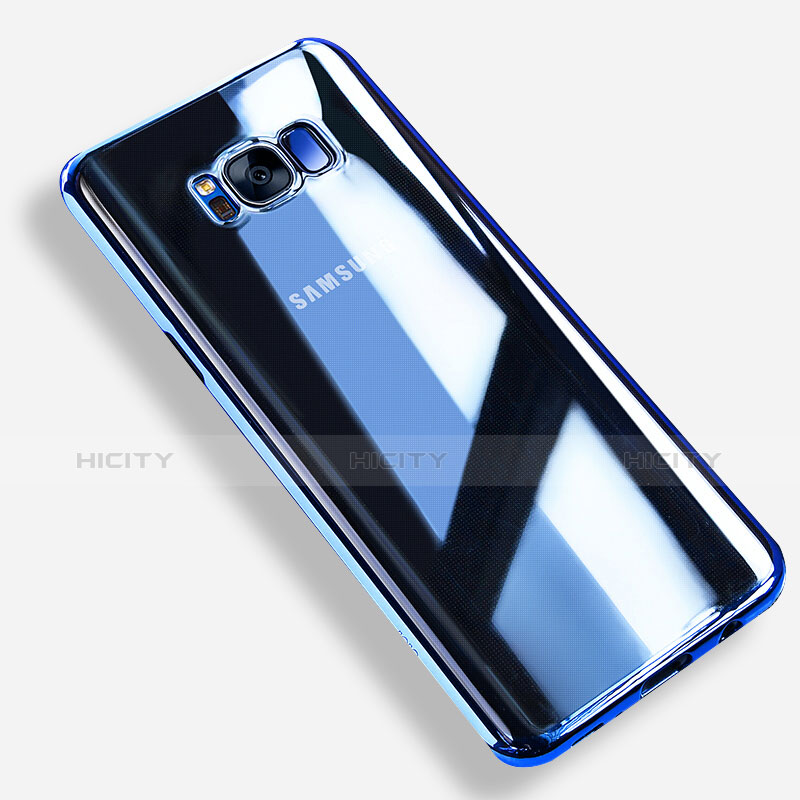 Custodia Silicone Trasparente Ultra Sottile Morbida T08 per Samsung Galaxy S8 Blu