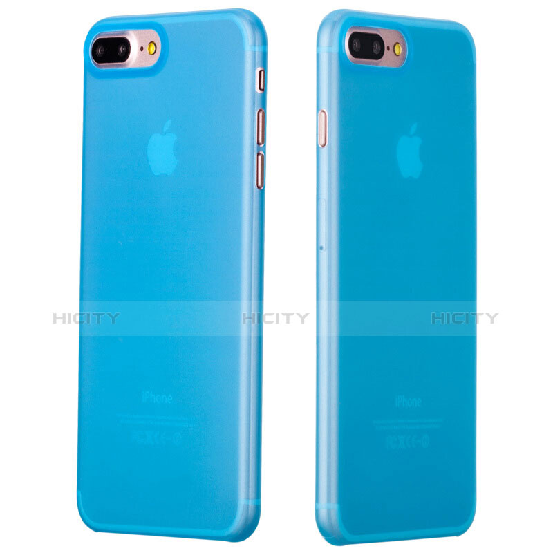 Custodia Silicone Trasparente Ultra Sottile Morbida T11 per Apple iPhone 7 Plus Blu