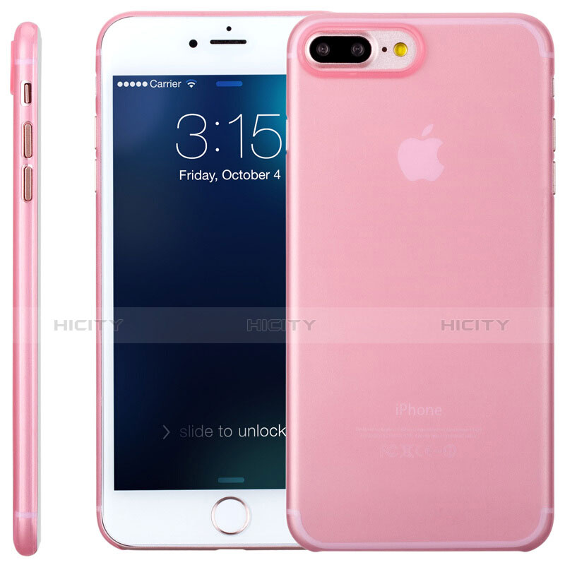 Custodia Silicone Trasparente Ultra Sottile Morbida T11 per Apple iPhone 7 Plus Rosa