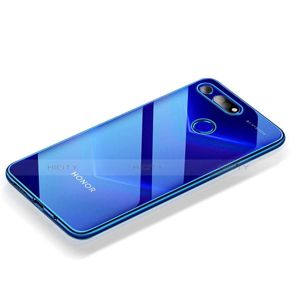 Custodia Silicone Trasparente Ultra Sottile Morbida T12 per Huawei Honor View 20 Blu