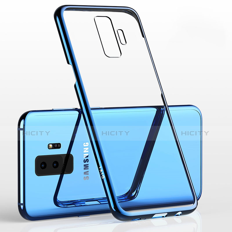 Custodia Silicone Trasparente Ultra Sottile Morbida T12 per Samsung Galaxy S9 Plus Blu