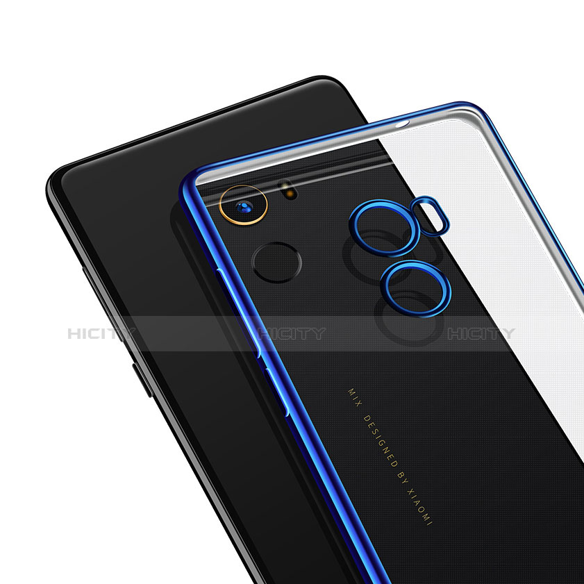 Custodia Silicone Trasparente Ultra Sottile Morbida T14 per Xiaomi Mi Mix 2 Blu