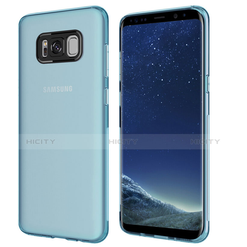 Custodia Silicone Trasparente Ultra Sottile Morbida T15 per Samsung Galaxy S8 Blu