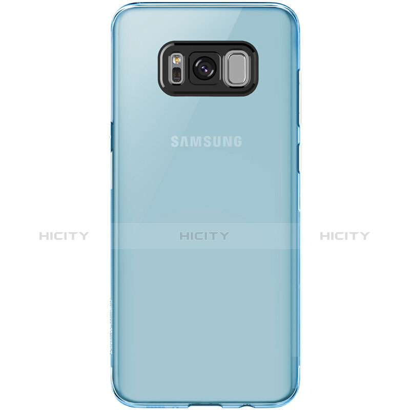 Custodia Silicone Trasparente Ultra Sottile Morbida T15 per Samsung Galaxy S8 Plus Blu