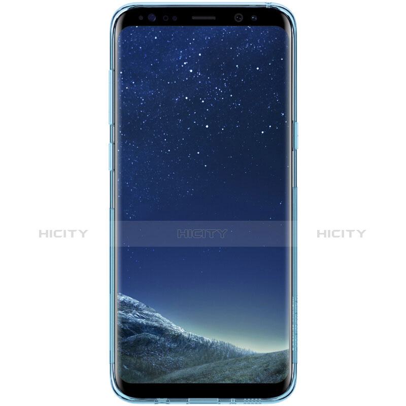 Custodia Silicone Trasparente Ultra Sottile Morbida T15 per Samsung Galaxy S8 Plus Blu