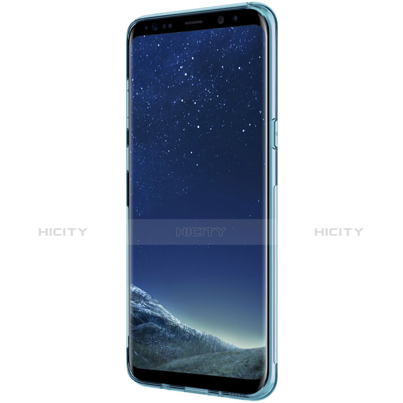 Custodia Silicone Trasparente Ultra Sottile Morbida T15 per Samsung Galaxy S8 Plus Blu