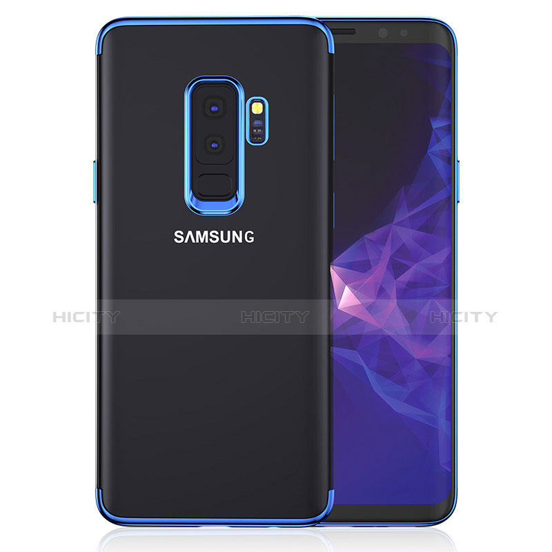 Custodia Silicone Trasparente Ultra Sottile Morbida T16 per Samsung Galaxy S9 Plus Blu