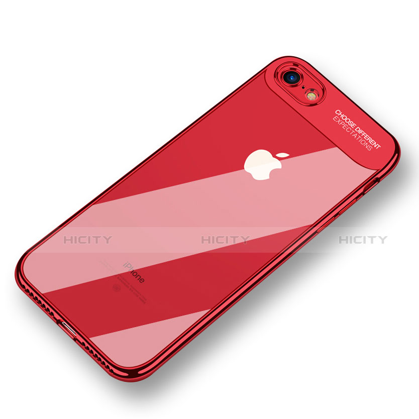 Custodia Silicone Trasparente Ultra Sottile Morbida T18 per Apple iPhone SE (2020) Rosso