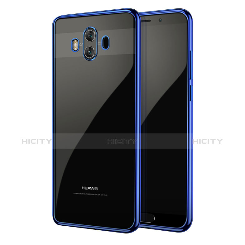 Custodia Silicone Trasparente Ultra Sottile Morbida T19 per Huawei Mate 10 Blu