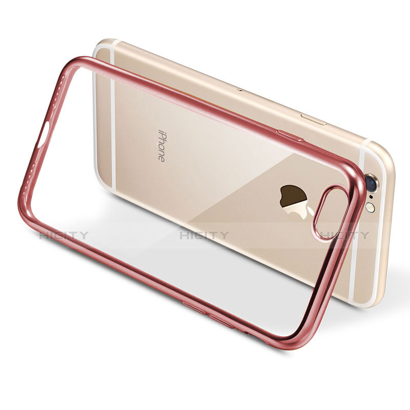 Custodia Silicone Trasparente Ultra Sottile Morbida T21 per Apple iPhone 8 Oro Rosa