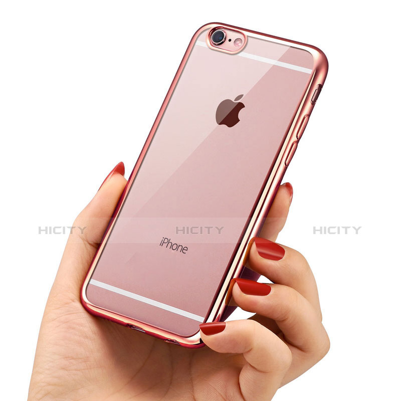 Custodia Silicone Trasparente Ultra Sottile Morbida T21 per Apple iPhone 8 Oro Rosa