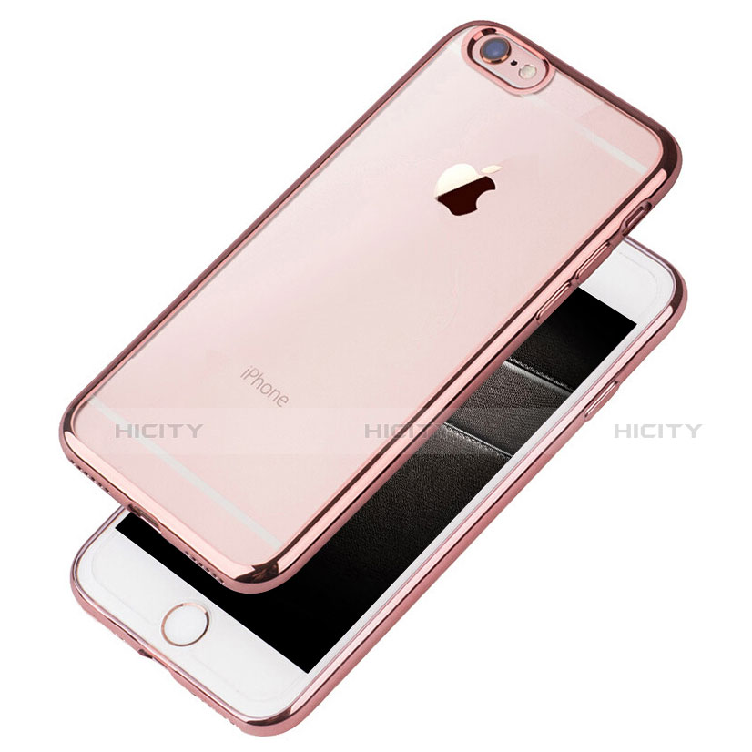 Custodia Silicone Trasparente Ultra Sottile Morbida T21 per Apple iPhone SE3 2022 Oro Rosa