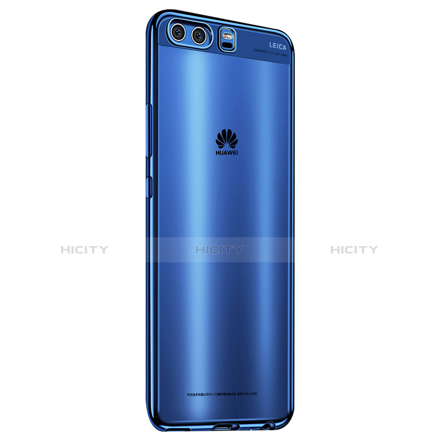 Custodia Silicone Trasparente Ultra Sottile Morbida U05 per Huawei P10 Blu