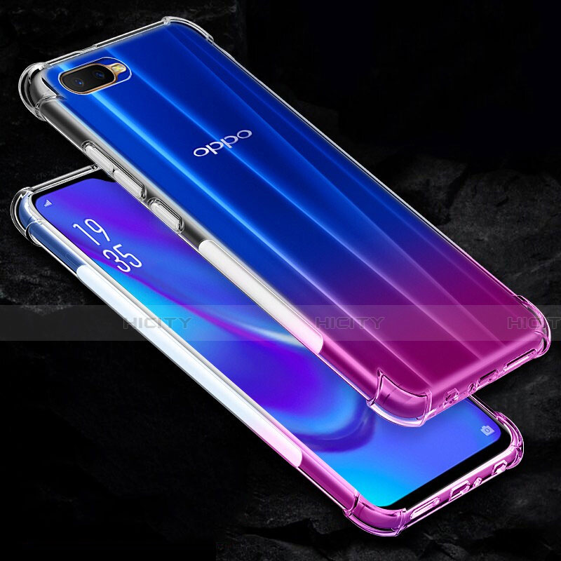 Custodia Silicone Trasparente Ultra Sottile Morbida Z06 per Oppo K1 Chiaro