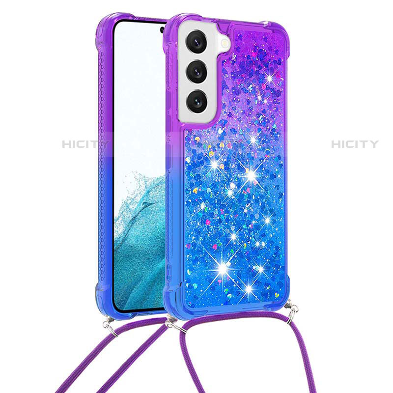 Custodia Silicone Ultra Sottile Cover Morbida Sfumato Y01B per Samsung Galaxy S21 FE 5G Blu