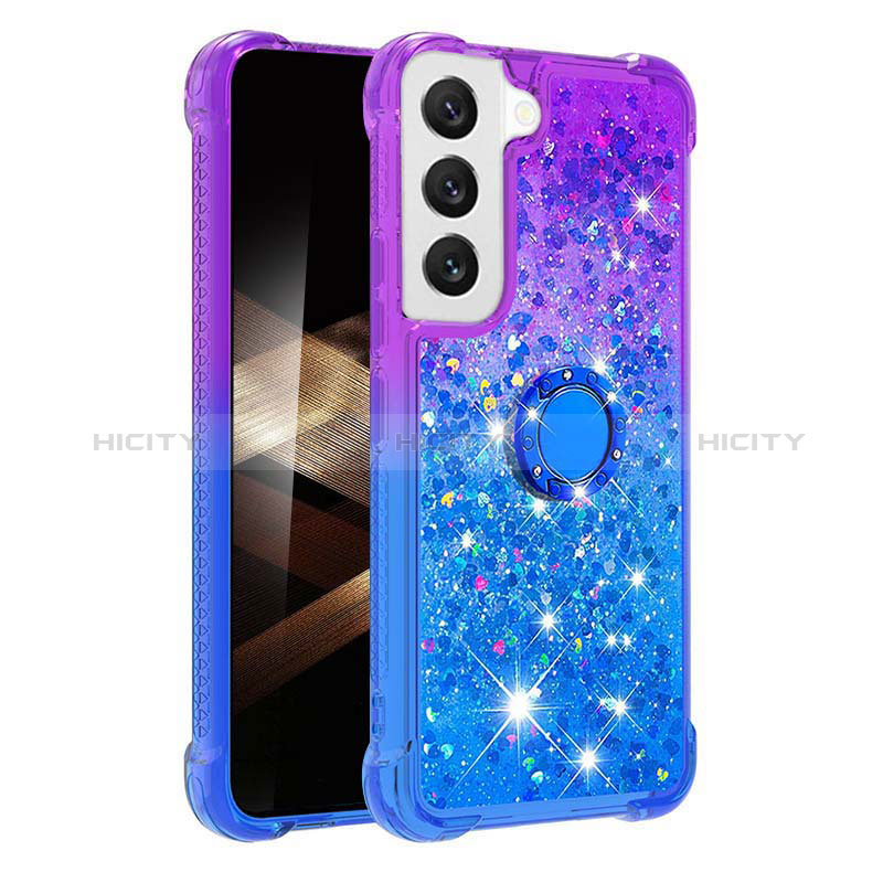 Custodia Silicone Ultra Sottile Cover Morbida Sfumato Y04B per Samsung Galaxy S25 Plus 5G Blu