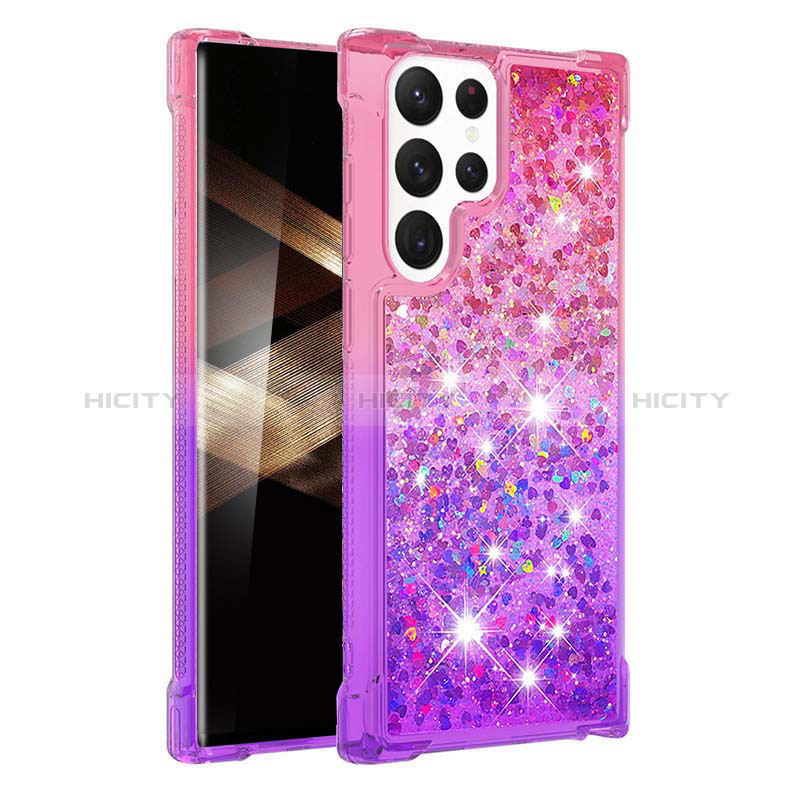 Custodia Silicone Ultra Sottile Cover Morbida Sfumato Y05B per Samsung Galaxy S25 Ultra 5G Viola