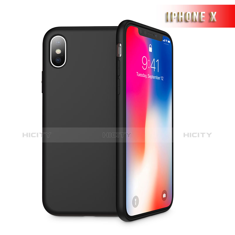 Custodia Silicone Ultra Sottile Morbida 360 Gradi B02 per Apple iPhone Xs Nero