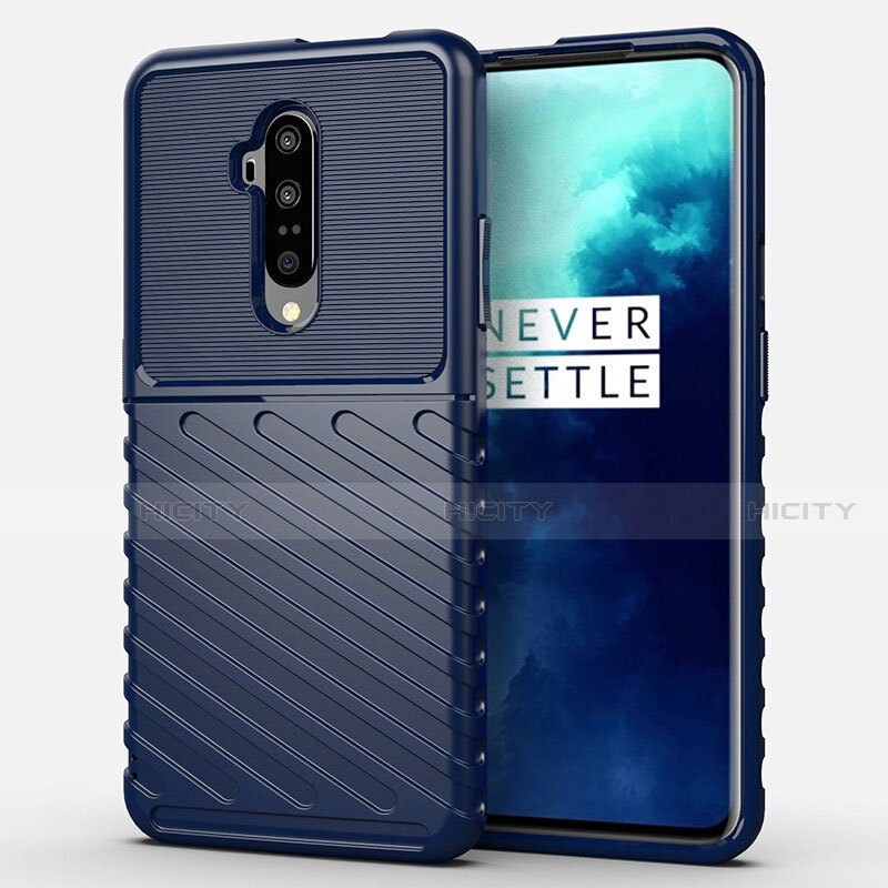 Custodia Silicone Ultra Sottile Morbida 360 Gradi Cover A01 per OnePlus 7T Pro 5G Blu