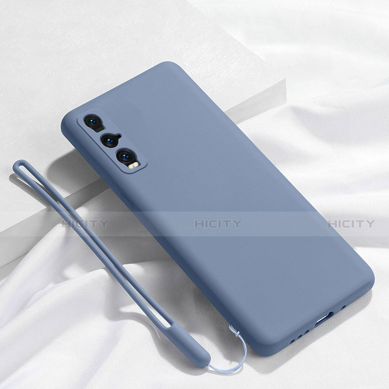 Custodia Silicone Ultra Sottile Morbida 360 Gradi Cover C01 per Oppo Find X2 Grigio