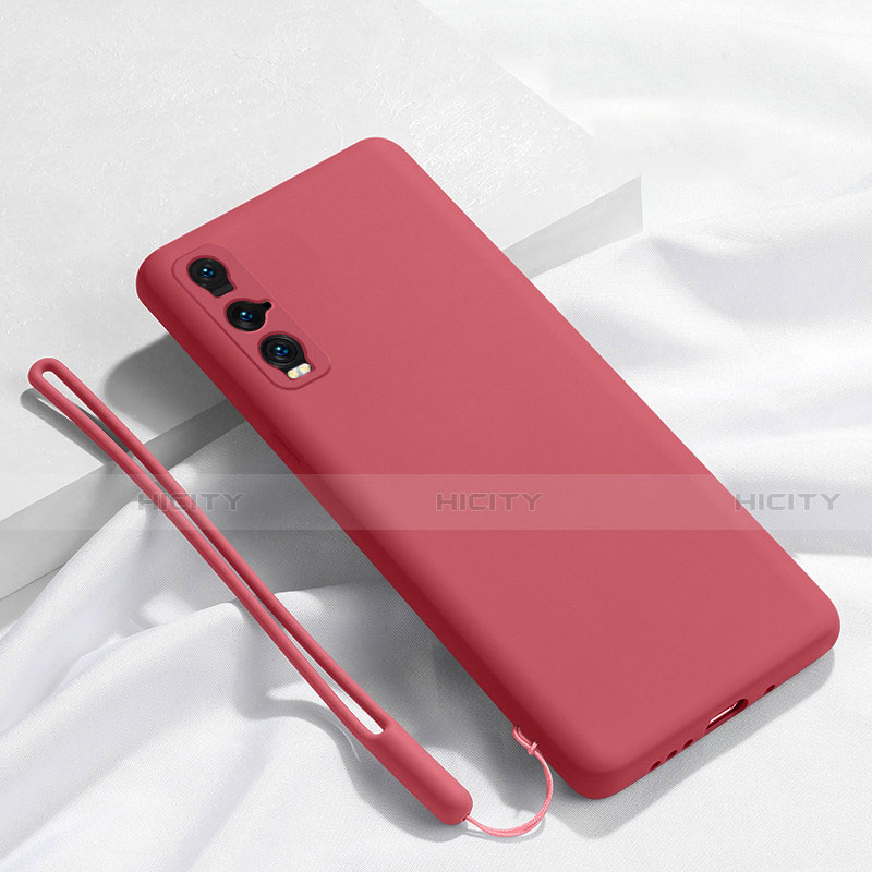 Custodia Silicone Ultra Sottile Morbida 360 Gradi Cover C01 per Oppo Find X2 Rosso Rosa