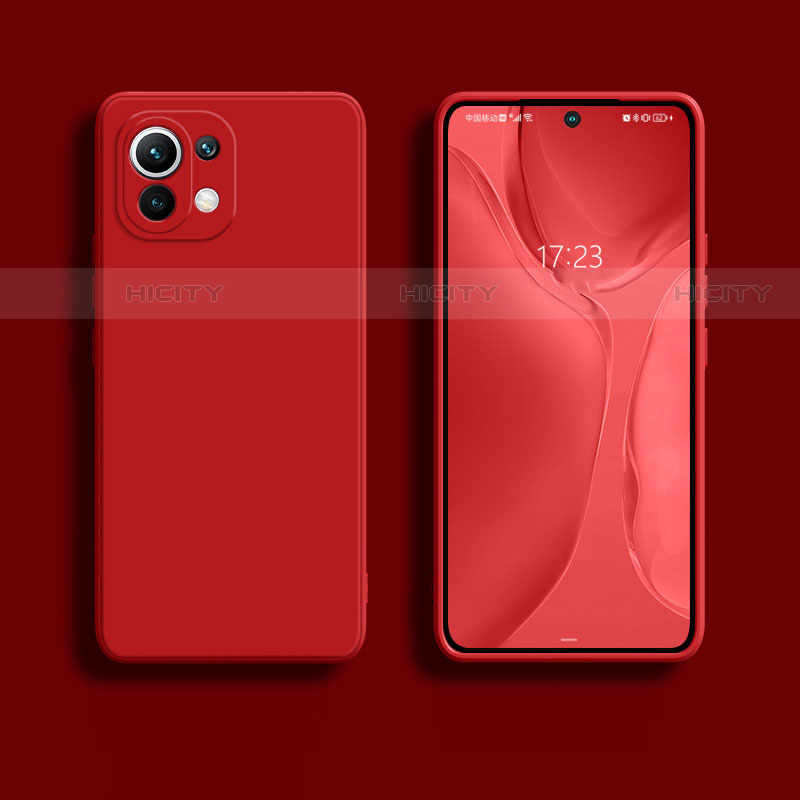 Custodia Silicone Ultra Sottile Morbida 360 Gradi Cover C01 per Xiaomi Mi 11 Lite 5G Rosso