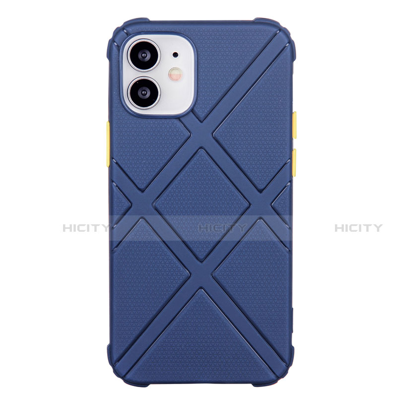 Custodia Silicone Ultra Sottile Morbida 360 Gradi Cover C02 per Apple iPhone 12 Blu