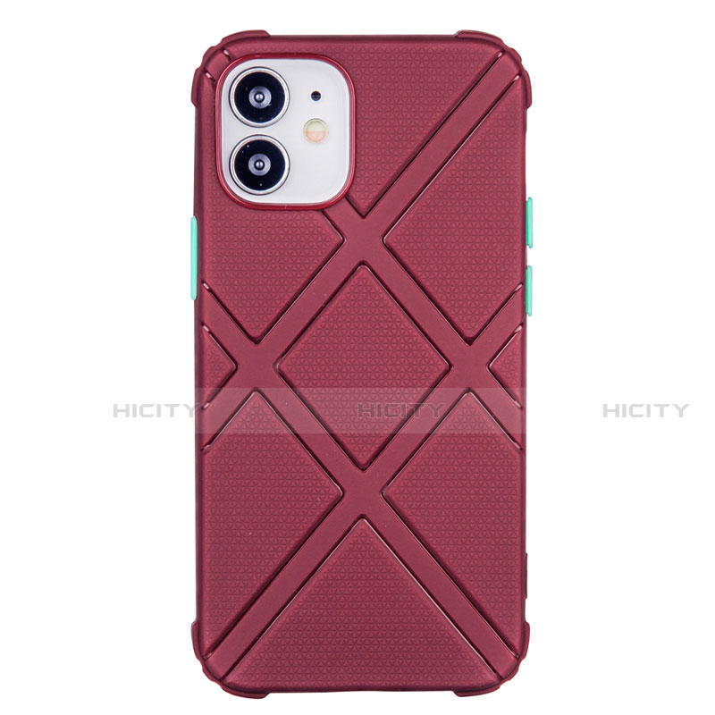 Custodia Silicone Ultra Sottile Morbida 360 Gradi Cover C02 per Apple iPhone 12 Rosso Rosa