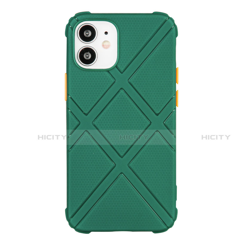 Custodia Silicone Ultra Sottile Morbida 360 Gradi Cover C02 per Apple iPhone 12 Verde