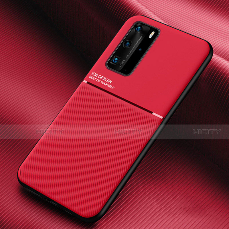 Custodia Silicone Ultra Sottile Morbida 360 Gradi Cover C02 per Huawei P40 Pro Rosso