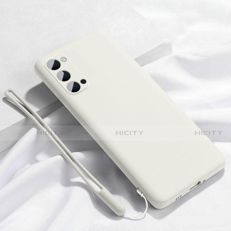 Custodia Silicone Ultra Sottile Morbida 360 Gradi Cover C02 per Oppo Reno4 5G Bianco