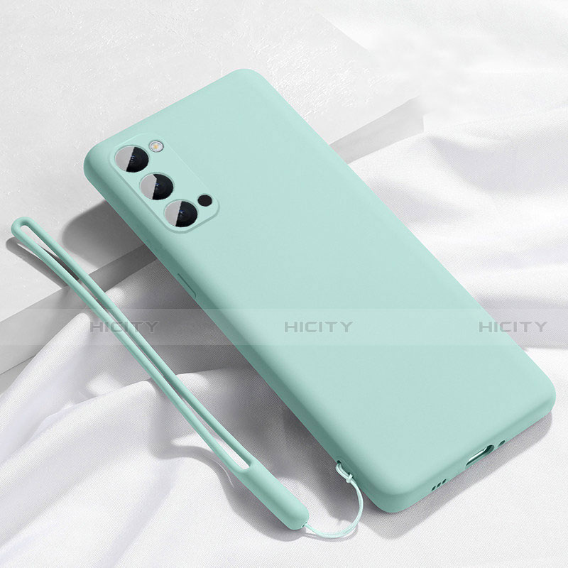 Custodia Silicone Ultra Sottile Morbida 360 Gradi Cover C02 per Oppo Reno4 5G Cielo Blu