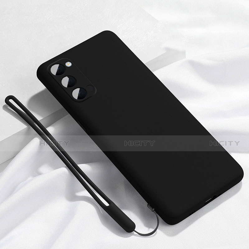 Custodia Silicone Ultra Sottile Morbida 360 Gradi Cover C02 per Oppo Reno4 5G Nero