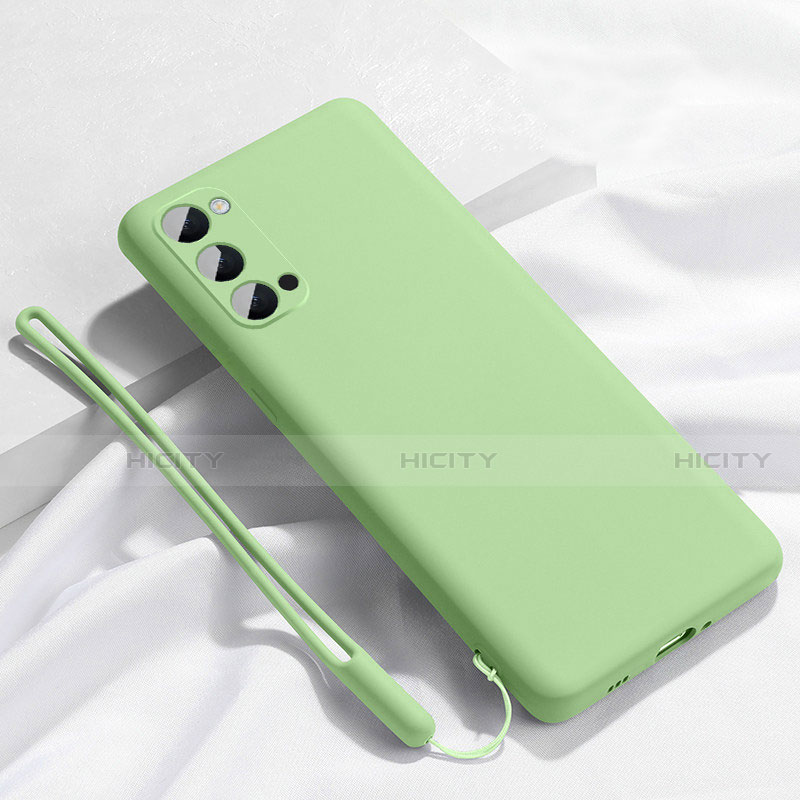 Custodia Silicone Ultra Sottile Morbida 360 Gradi Cover C02 per Oppo Reno4 Pro 5G Ciano