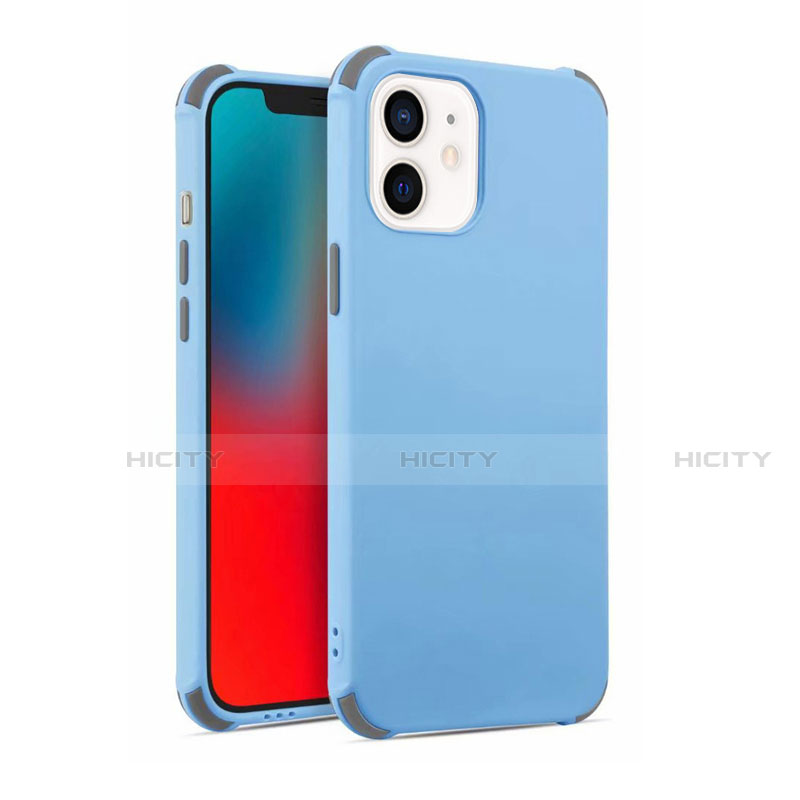 Custodia Silicone Ultra Sottile Morbida 360 Gradi Cover C03 per Apple iPhone 12 Mini Cielo Blu