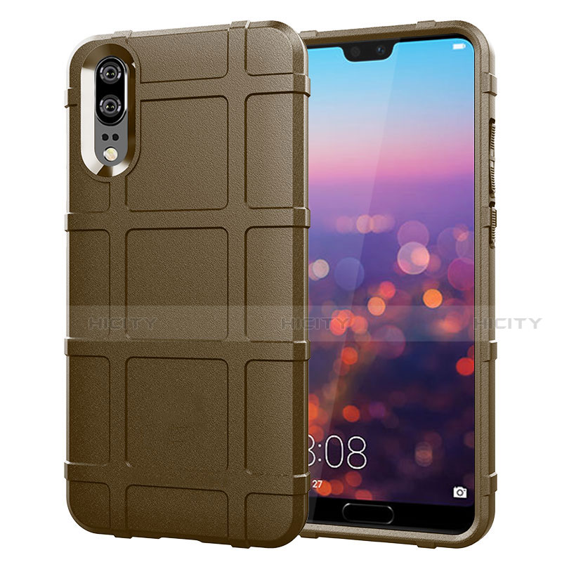 Custodia Silicone Ultra Sottile Morbida 360 Gradi Cover C06 per Huawei P20 Marrone