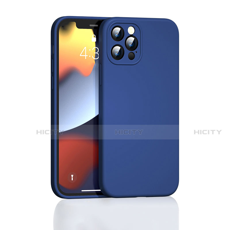 Custodia Silicone Ultra Sottile Morbida 360 Gradi Cover G01 per Apple iPhone 13 Pro Max Blu