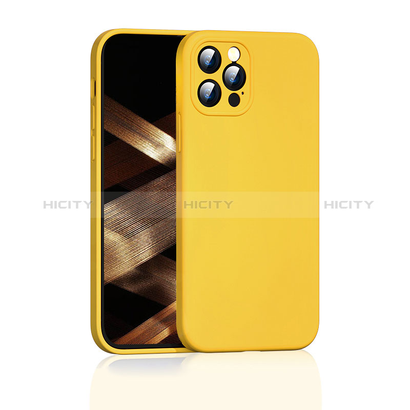 Custodia Silicone Ultra Sottile Morbida 360 Gradi Cover G01 per Apple iPhone 14 Pro Giallo