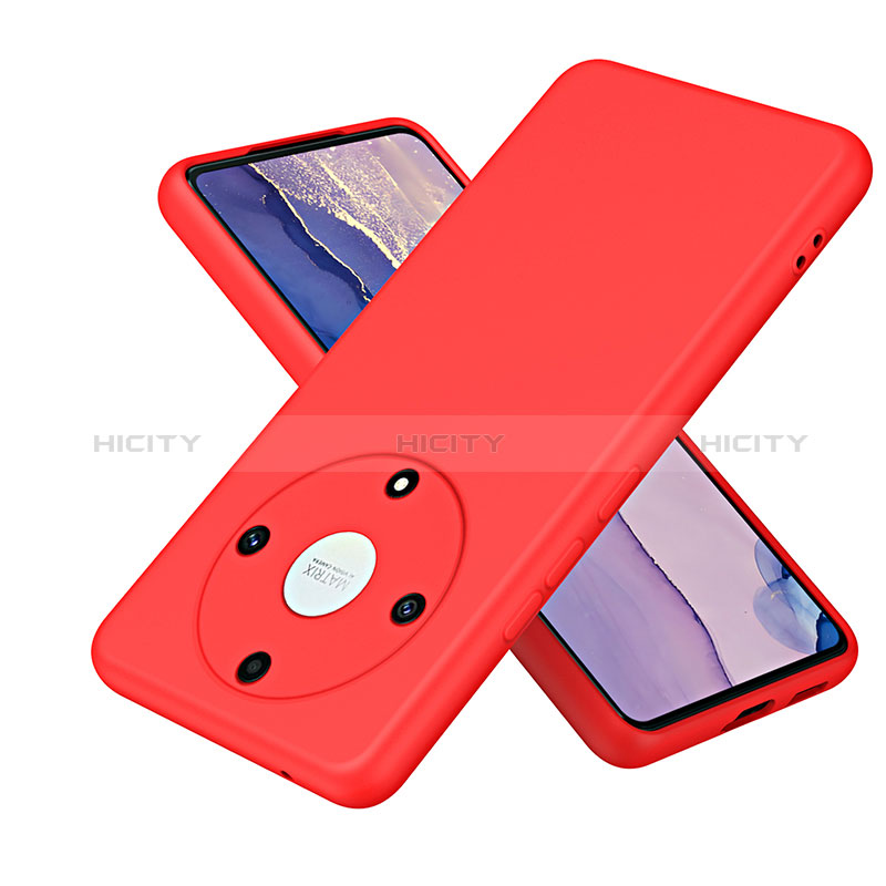 Custodia Silicone Ultra Sottile Morbida 360 Gradi Cover H01P per Huawei Honor Magic5 Lite 5G Rosso