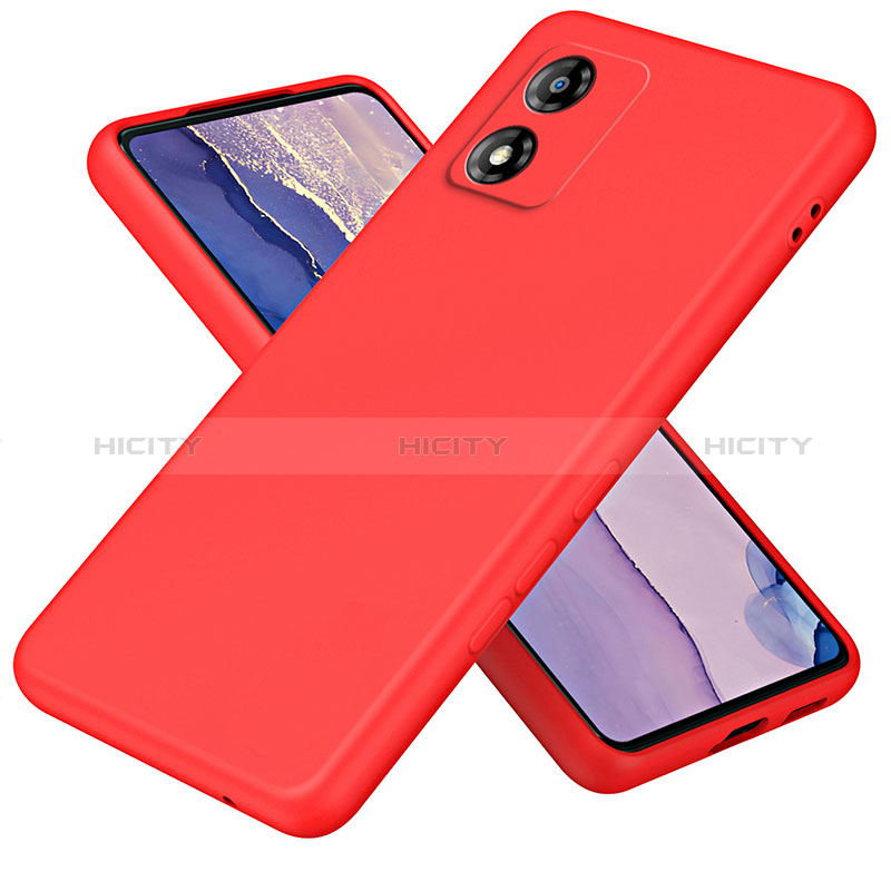 Custodia Silicone Ultra Sottile Morbida 360 Gradi Cover H01P per Motorola Moto E13 Rosso