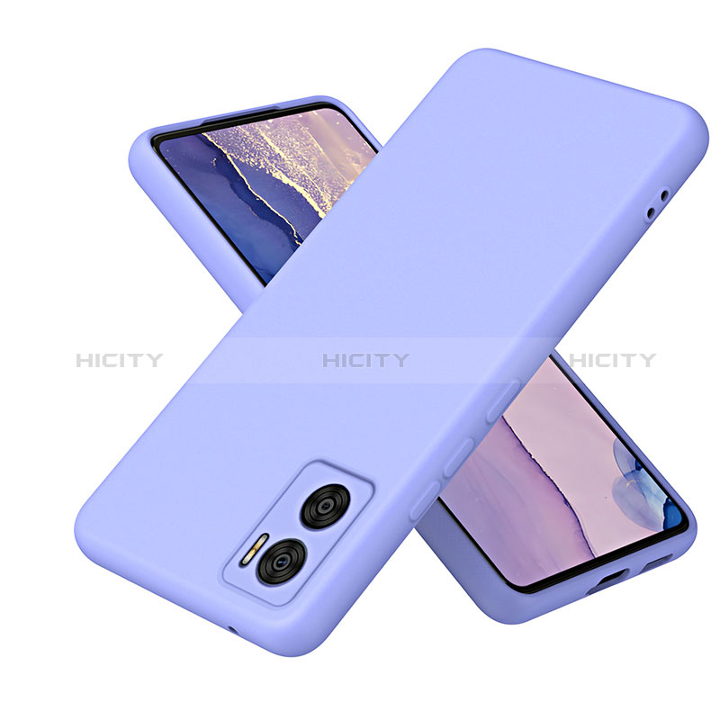 Custodia Silicone Ultra Sottile Morbida 360 Gradi Cover H01P per Motorola Moto E22 Viola