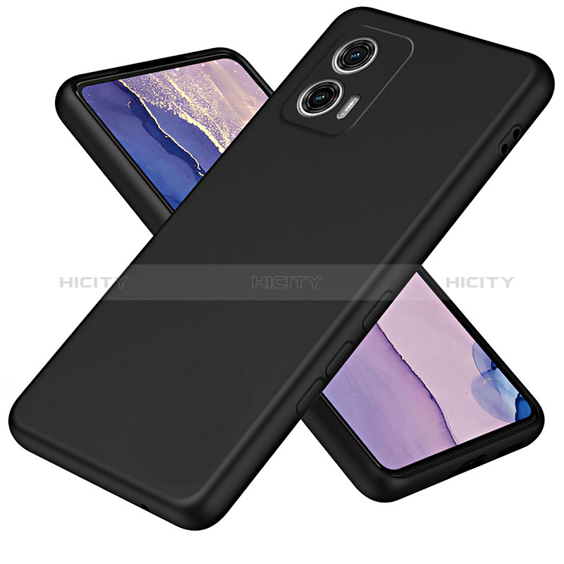 Custodia Silicone Ultra Sottile Morbida 360 Gradi Cover H01P per Motorola Moto G73 5G Nero