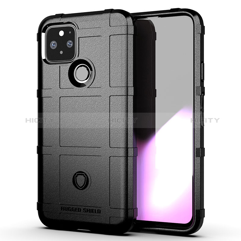 Custodia Silicone Ultra Sottile Morbida 360 Gradi Cover J01S per Google Pixel 5 XL 5G Nero