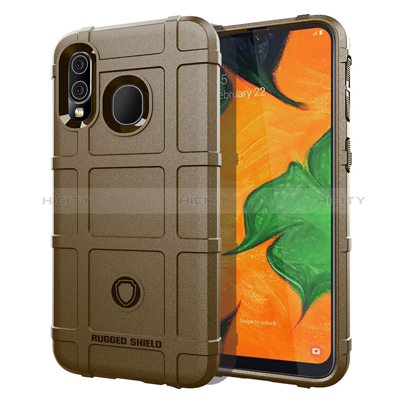 Custodia Silicone Ultra Sottile Morbida 360 Gradi Cover J01S per Samsung Galaxy A40 Marrone