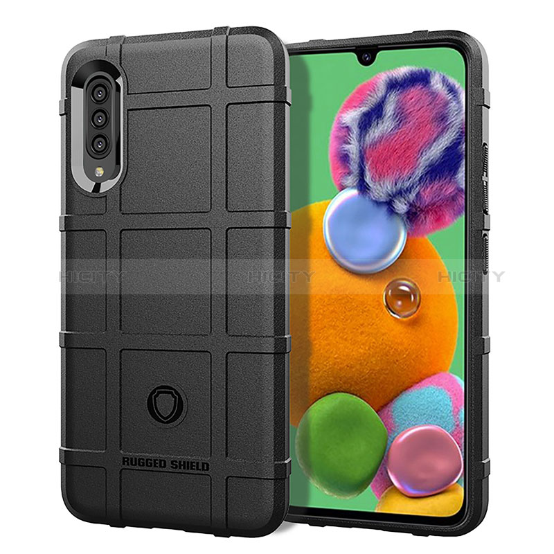 Custodia Silicone Ultra Sottile Morbida 360 Gradi Cover J01S per Samsung Galaxy A90 5G Nero