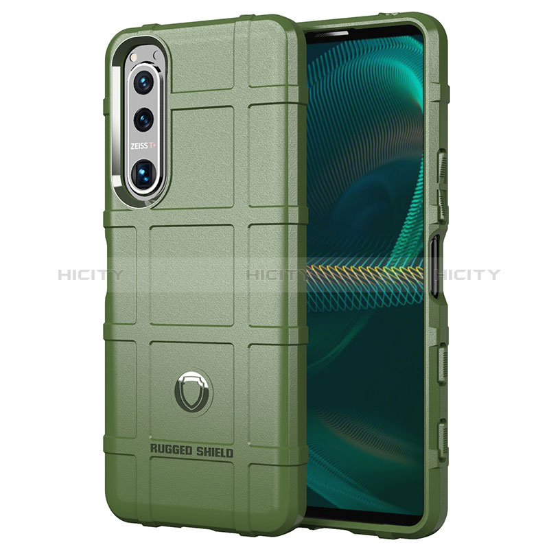 Custodia Silicone Ultra Sottile Morbida 360 Gradi Cover J01S per Sony Xperia 5 III SO-53B Verde