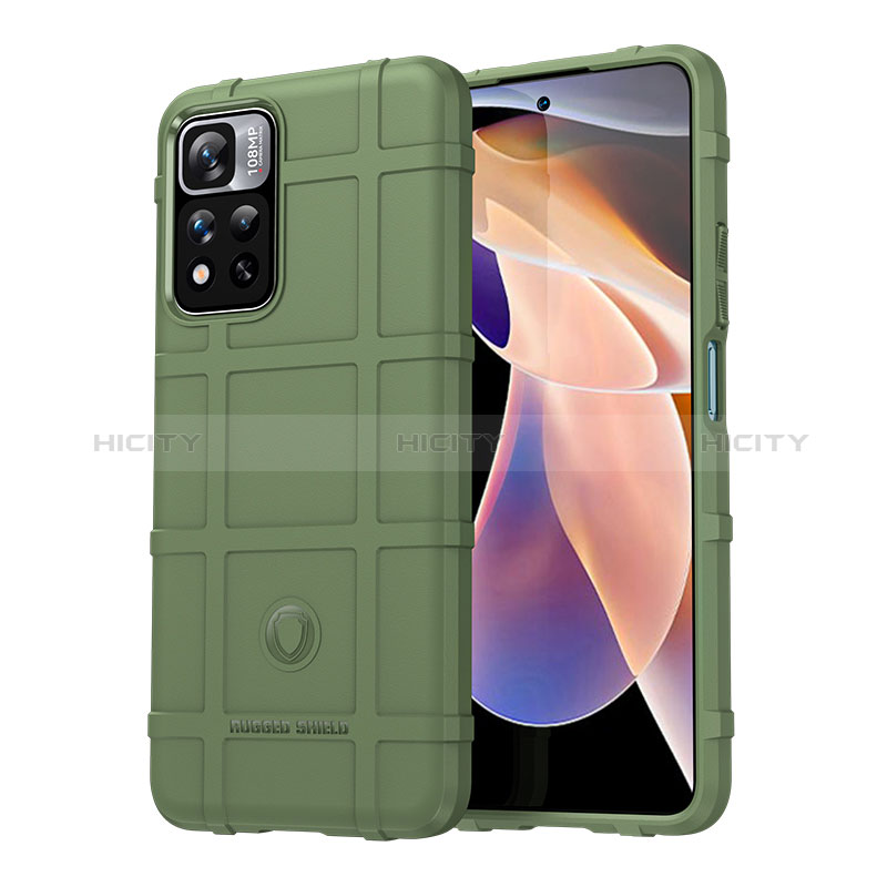 Custodia Silicone Ultra Sottile Morbida 360 Gradi Cover J01S per Xiaomi Redmi Note 11 Pro+ Plus 5G Verde