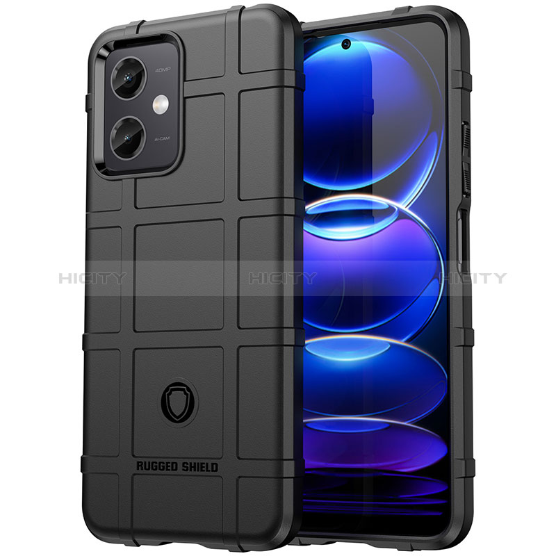 Custodia Silicone Ultra Sottile Morbida 360 Gradi Cover J01S per Xiaomi Redmi Note 12R Pro 5G Nero