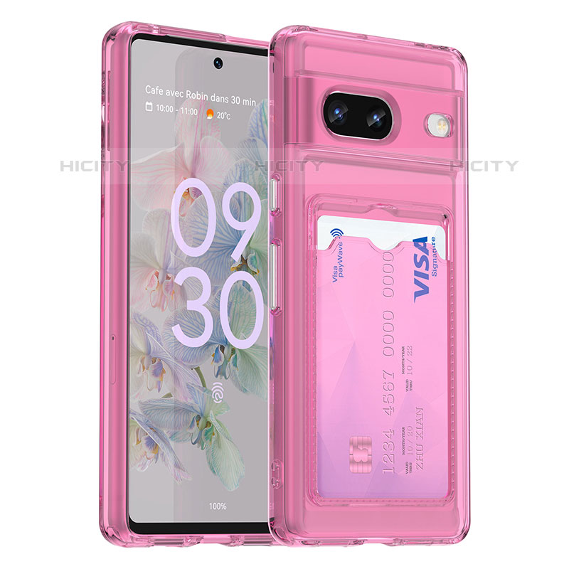 Custodia Silicone Ultra Sottile Morbida 360 Gradi Cover J02S per Google Pixel 7 5G Rosa Caldo